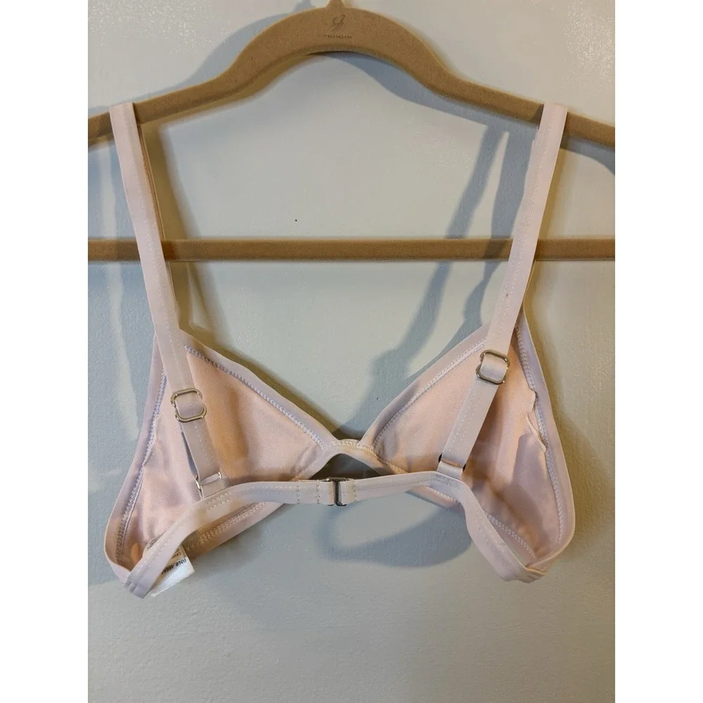 SALERO Baby‎ Pink Eyelet Triangle Bikini Top XS Beach Pool Resort